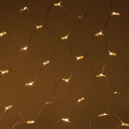Гирлянда светодиодная "Сеть" 1.5х2м 150LED тепл. бел. IP65 220В бел. мерцание провод бел. каучук (бе