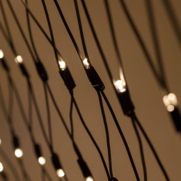 Гирлянда светодиодная "Сеть" 1.5х2м 150LED тепл. бел. IP65 220В бел. мерцание провод черн. каучук (б