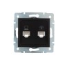 Розетка компьютерная + телефонная 2-м СП Karina RJ45 + RJ11 механизм черн. бархат LEZARD 707-4288-14