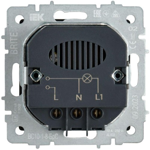 Выключатель карточный BRITE 30А ВС10-1-8-БрС механизм сталь IEK BR-V11-0-10-K46