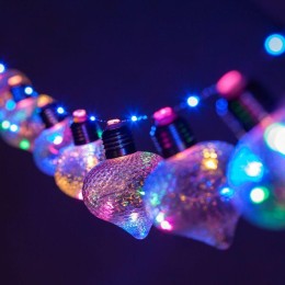 Гирлянда светодиодная "Лампочки" 1.8м 80 microLED мультиколор 10 колб 7х7см IP20 3хAA (не в компл.)