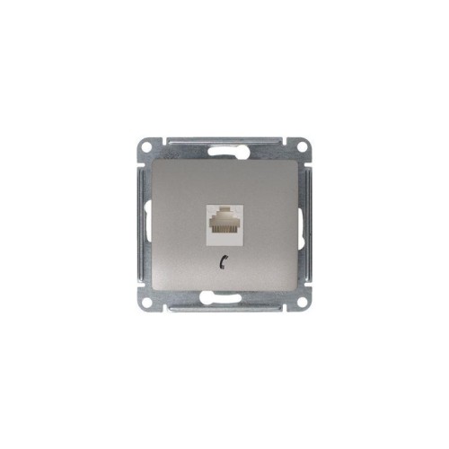 Розетка телефонная 1-м Glossa RJ11 механизм платина SE GSL001281T