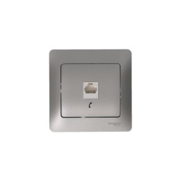 Розетка телефонная 1-м Glossa RJ11 механизм платина SE GSL001281T