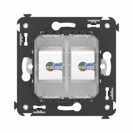 Розетка телефонная 2-м СП Avanti "Белое облако" RJ12 без шторок механизм DKC 4400614