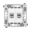 Розетка компьютерная 2-м СП Avanti "Белое облако" RJ45 кат.5E без шторок экранир. механизм DKC 44007