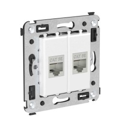 Розетка компьютерная 2-м СП Avanti "Белое облако" RJ45 кат.5E без шторок экранир. механизм DKC 44007