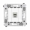 Розетка компьютерная 1-м СП Avanti "Белое облако" RJ45 кат.6A без шторок экранир. механизм DKC 44007