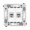 Розетка компьютерная 2-м СП Avanti "Белое облако" RJ45 кат.6A без шторок экранир. механизм DKC 44007