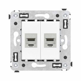 Розетка компьютерная 2-м СП Avanti "Белое облако" RJ45 кат.6A без шторок экранир. механизм DKC 44007