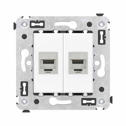 Розетка компьютерная 2-м СП Avanti "Белое облако" RJ45 кат.6A без шторок экранир. механизм DKC 44007