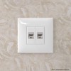 Розетка компьютерная 2-м СП Avanti "Белое облако" RJ45 кат.6A без шторок экранир. механизм DKC 44007