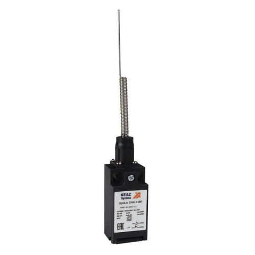 Выключатель концевой OptiLiS D4N-8180 пружина со стержнем кошачий ус EN 50047 XCKT2106P16 КЭАЗ 36532