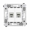 Розетка компьютерная 2-м СП Avanti "Белое облако" RJ45 кат.6 без шторок экранир. механизм DKC 440079