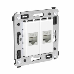 Розетка компьютерная 2-м СП Avanti "Белое облако" RJ45 кат.6 без шторок экранир. механизм DKC 440079