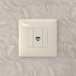 Розетка компьютерная 1-м СП Avanti "Ванильная дымка" RJ45 кат.5E без шторок механизм DKC 4405663