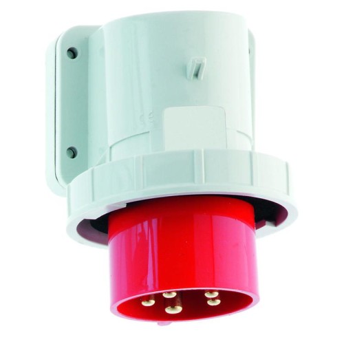 Вилка настенная 32А 5п 6ч 400В IP67 фланец 75х90 Quick-Connect Bals 24418