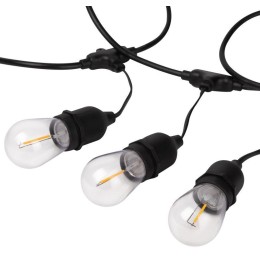 Гирлянда светодиодная "Белт Лайт" 4.5м 10LED тепл. бел. E27 IP65 220В на подвесах с лампами филамент