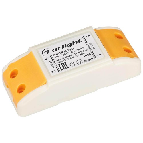Arlight Блок питания ARV-12012 (12V, 1A, 12W) (IP20 Пластик, 2 года)