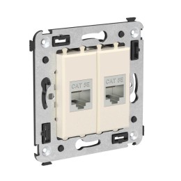 Розетка компьютерная 2-м СП Avanti "Ванильная дымка" RJ45 кат.5E без шторок экранир. механизм DKC 44