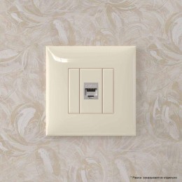 Розетка компьютерная 1-м СП Avanti "Ванильная дымка" RJ45 кат.6A без шторок экранир. механизм DKC 44