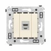 Розетка компьютерная 1-м СП Avanti "Ванильная дымка" RJ45 кат.6A без шторок экранир. механизм DKC 44