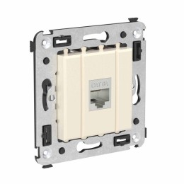 Розетка компьютерная 1-м СП Avanti "Ванильная дымка" RJ45 кат.6A без шторок экранир. механизм DKC 44