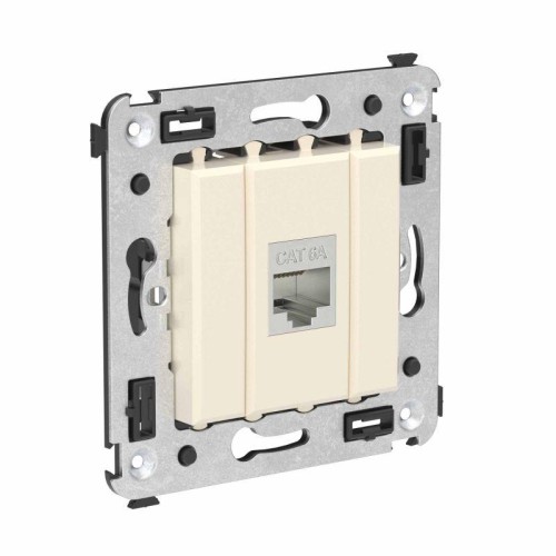 Розетка компьютерная 1-м СП Avanti "Ванильная дымка" RJ45 кат.6A без шторок экранир. механизм DKC 44