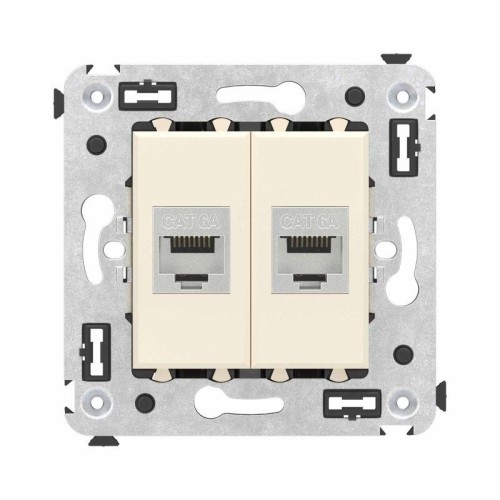 Розетка компьютерная 2-м СП Avanti "Ванильная дымка" RJ45 кат.6A без шторок экранир. механизм DKC 44