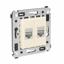 Розетка компьютерная 2-м СП Avanti "Ванильная дымка" RJ45 кат.6A без шторок экранир. механизм DKC 44