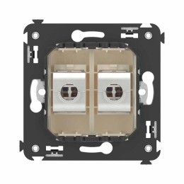 Розетка компьютерная 2-м СП Avanti "Ванильная дымка" RJ45 кат.6A без шторок экранир. механизм DKC 44