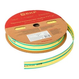 Трубка термоусадочная ТУТ нг 25/12.5 желт./зел. PROxima (уп.50м) EKF tut-25-yg