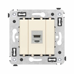 Розетка компьютерная 1-м СП Avanti "Ванильная дымка" RJ45 кат.6 без шторок экранир. механизм DKC 440