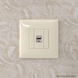 Розетка компьютерная 1-м СП Avanti "Ванильная дымка" RJ45 кат.6 без шторок экранир. механизм DKC 440