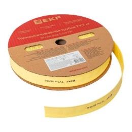 Трубка термоусадочная ТУТ нг 25/12.5 желт. PROxima (уп.50м) EKF tut-25-y