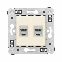 Розетка компьютерная 2-м СП Avanti "Ванильная дымка" RJ45 кат.6 без шторок экранир. механизм DKC 440