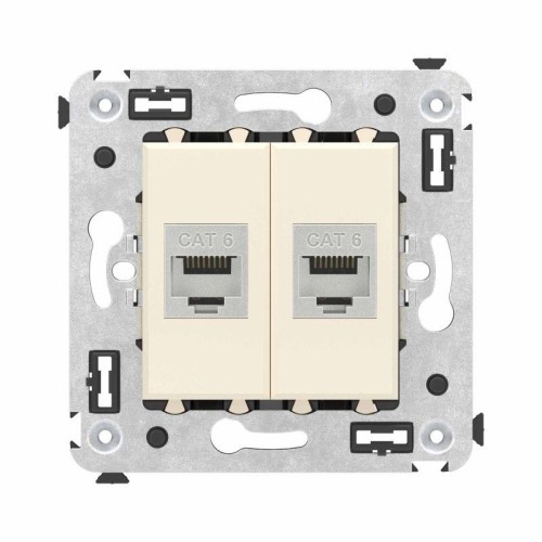 Розетка компьютерная 2-м СП Avanti "Ванильная дымка" RJ45 кат.6 без шторок экранир. механизм DKC 440