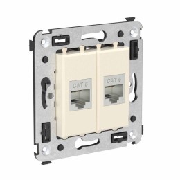 Розетка компьютерная 2-м СП Avanti "Ванильная дымка" RJ45 кат.6 без шторок экранир. механизм DKC 440