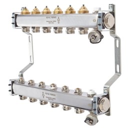 Коллектор универсальный 1дюйм ВР-3/4дюйм НР 8 выходов в сборе нерж. Royal Thermo НС-1080937