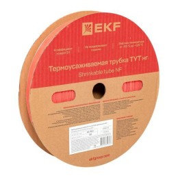 Трубка термоусадочная ТУТ нг 25/12.5 красн. PROxima (уп.50м) EKF tut-25-r