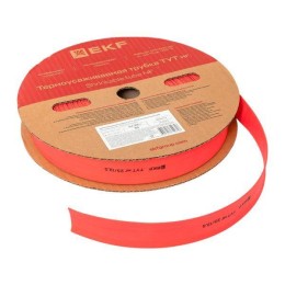 Трубка термоусадочная ТУТ нг 25/12.5 красн. PROxima (уп.50м) EKF tut-25-r