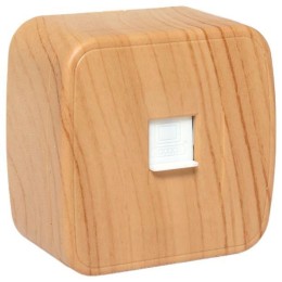 Розетка компьютерная 1-м ОП Минск RJ45 1А 120В свет. дерево EKF EGK01-035-30