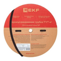 Трубка термоусадочная ТУТ нг 25/12.5 черн. PROxima (уп.50м) EKF tut-25-b