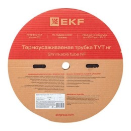 Трубка термоусадочная ТУТ нг 25/12.5 черн. PROxima (уп.50м) EKF tut-25-b