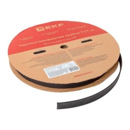 Трубка термоусадочная ТУТ нг 25/12.5 черн. PROxima (уп.50м) EKF tut-25-b