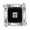 Розетка компьютерная 1-м СП Avanti "Черный квадрат" RJ45 кат.5E без шторок экранир. механизм DKC 440