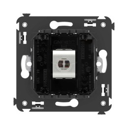 Розетка компьютерная 1-м СП Avanti "Черный квадрат" RJ45 кат.5E без шторок экранир. механизм DKC 440