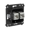 Розетка компьютерная 2-м СП Avanti "Черный квадрат" RJ45 кат.5E без шторок экранир. механизм DKC 440