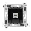 Розетка компьютерная 1-м СП Avanti "Черный квадрат" RJ45 кат.6A без шторок экранир. механизм DKC 440