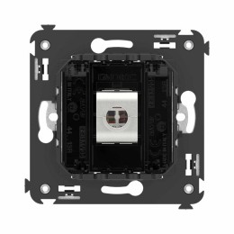 Розетка компьютерная 1-м СП Avanti "Черный квадрат" RJ45 кат.6A без шторок экранир. механизм DKC 440