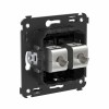 Розетка компьютерная 2-м СП Avanti "Черный квадрат" RJ45 кат.6A без шторок экранир. механизм DKC 440